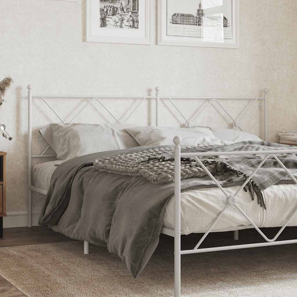 Vidaxl Metall-Kopfteil, Weiß, 180 cm
