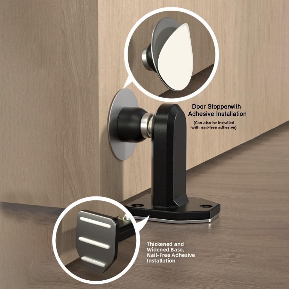 Bathroom Stopper Magnetic Door Stop Black No Drill Magnetic Doorstop Door Stop Rot Resistant Concealed Screw Holes