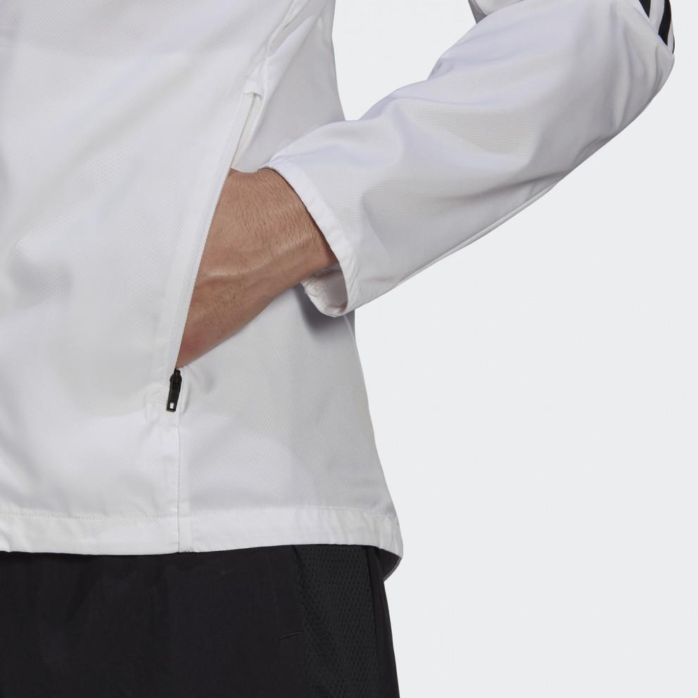 adidas 3 Stripes Jackets Men's White Stand Collar Moderate Other GK6111