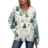 Women's Casual And Fashionable Christmas Print Long-Sleeved Top