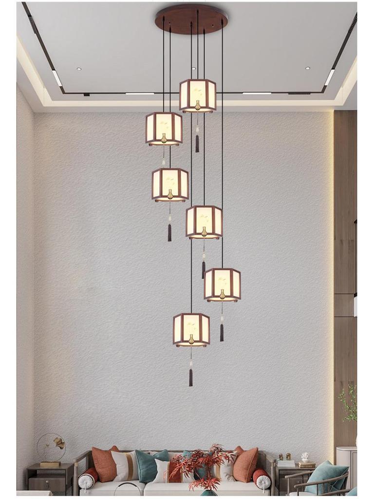 Modern Chinese Spiral Chandelier for Duplex Villas and Restaurants