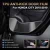 For Honda City 2015-2019 Clear TPU Car Door Anti Kick Pad Inner Side Edge Film Front and Rear Door Side Panel Protection Pad