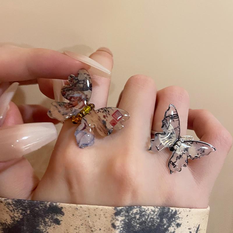 

Новое кольцо-бабочка с китайской каллиграфией, уникальное модное ювелирное кольцо с геометрической формой