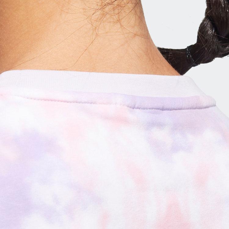 Adidas Long Tee with Alphabet Logo Print Sports Short Sleeve Dress Women Dress Light-Purple HF2478