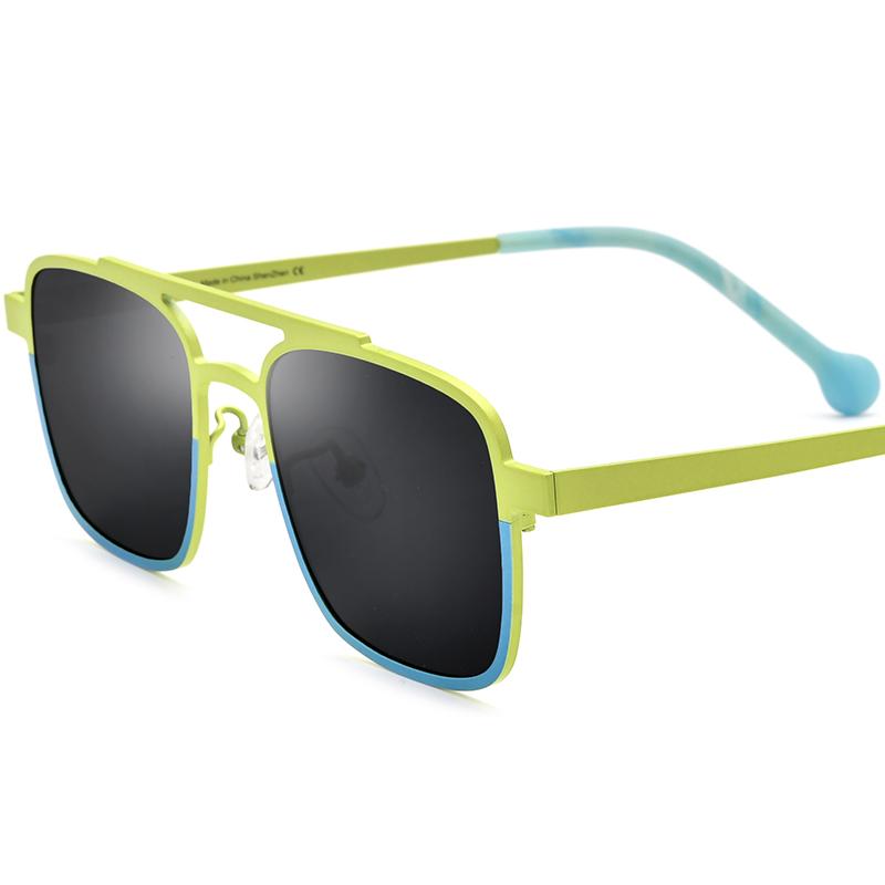 Borregls Colorful Titanium Sunglasses Men New Brand Designer Vintage Square Fashion Women Polarized UV400 Sun Glasses 185789T Titanium