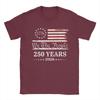 250 Years American Flag  T Shirt Unisexs  Pure Cotton Vintage TShirt Round Collar  Tee Shirt Short Sleeve Tops Printed