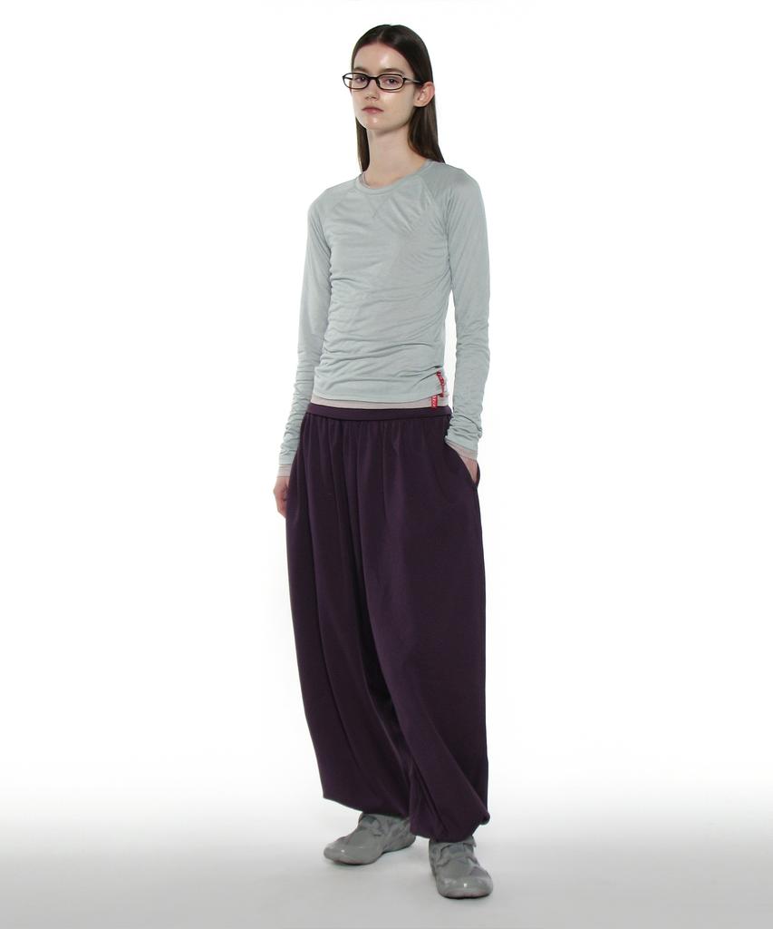 PARTIMENTO WOMEN Pwc Sheer Raglan Stitch Long Sleeve Tee_Mint