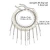 Ingemark 2Pcs Multilayer Imitation Pearl Tassel Link Chain Necklace for Women Vintage Beads Choker Y2K Jewelry Wed Accessories