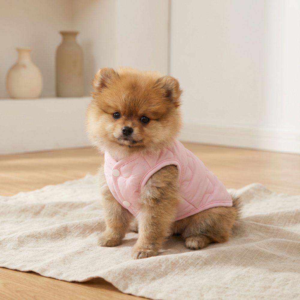 Breathable Liner Dog Down Jacket Round Neck Puppy Winter Cotton Coat Dog Clothes Daily Walking
