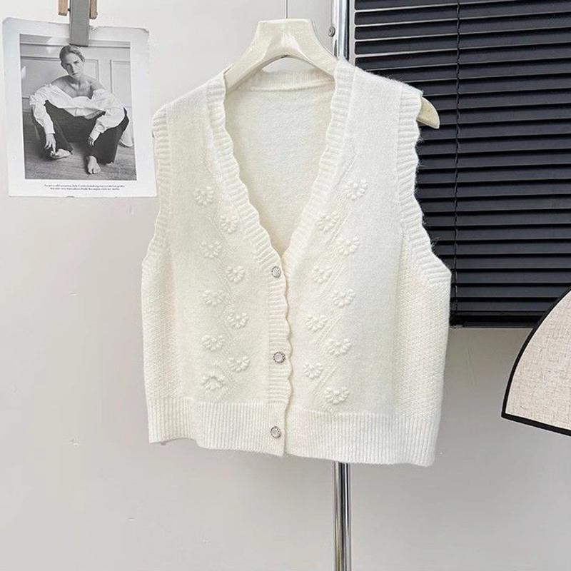 Весна и осень новый женский жилет модный и стильный тонкий кардиган универсальный и утягивающий one size белый