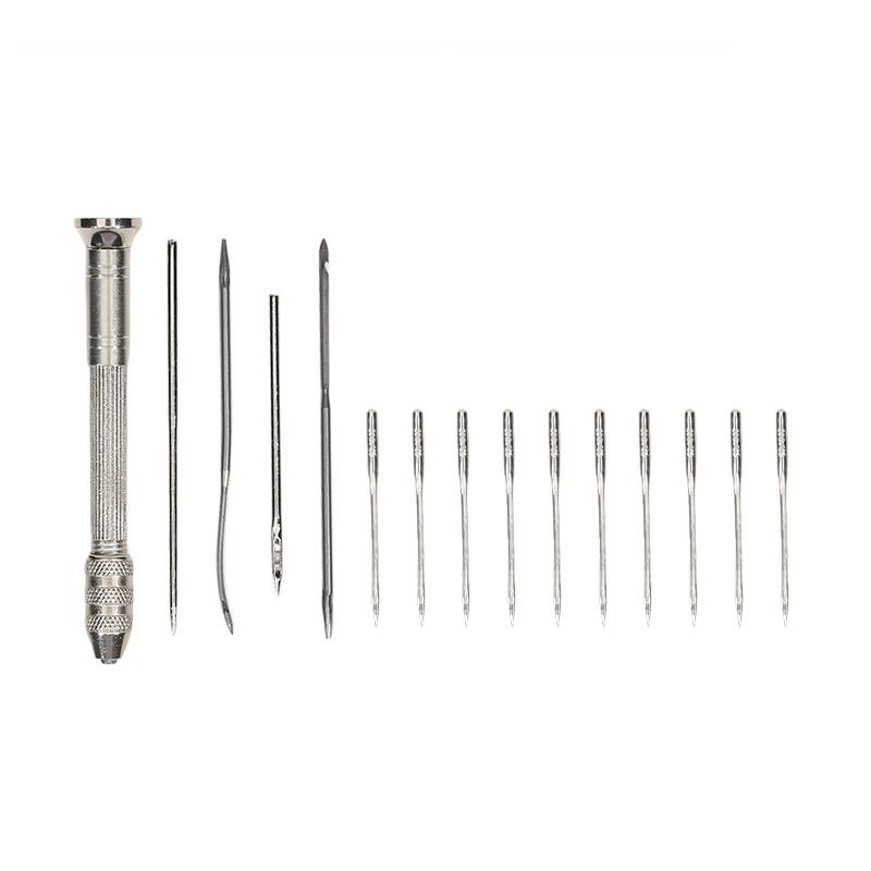 Leather Sewing Needles Kit, Set Contains Silver Leather Sewing 5-15pcs Needle Suitable for Leather Canvas Tent