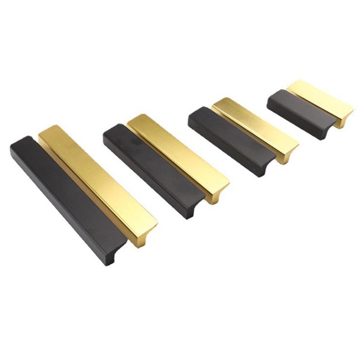 L-Shaped 7-Shaped One-Piece Handle Wardrobe Cabinet Drawer Oxidized Bright Gold Handle Furniture Handle