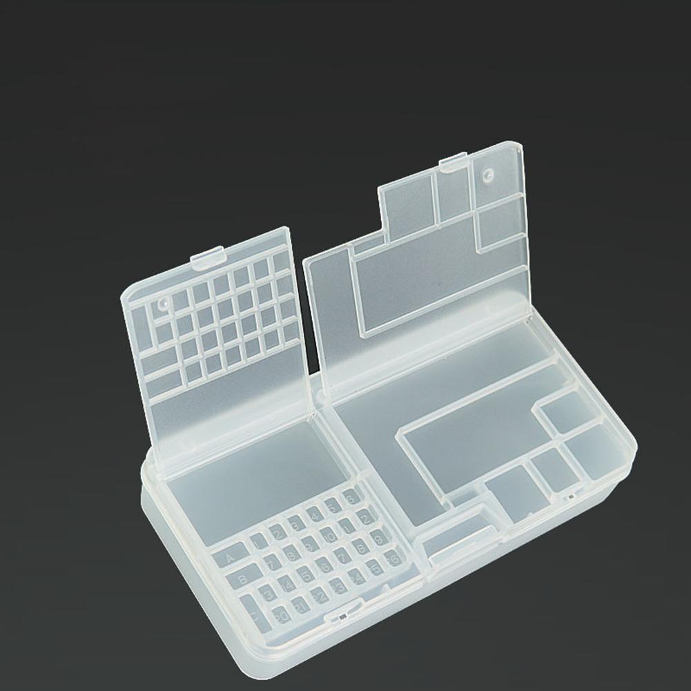 1x Transparent Rectangle PVC Storage Box Screw Holder Case Organizer Container Tool Box Designed Fit For Smart Phone Repair