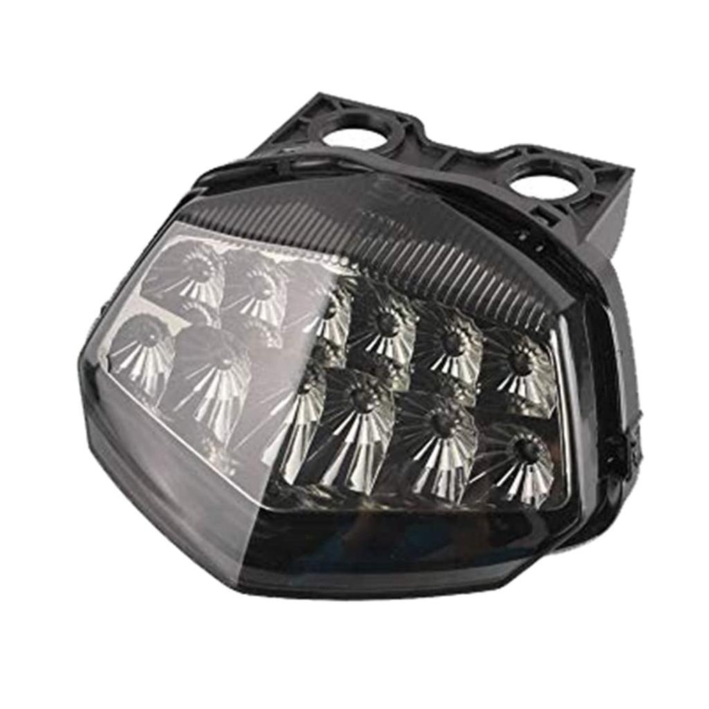 Karun Motorcycle LED Tail Light with Built-in Turn Signal, Black Lens, Compatible with Kawasaki forNinja250R 08-12 Years