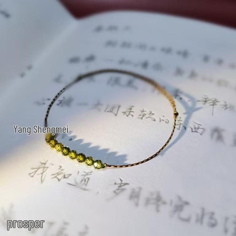 Spring River Olive Green Zircon Crystal Beaded Women's Bracelet