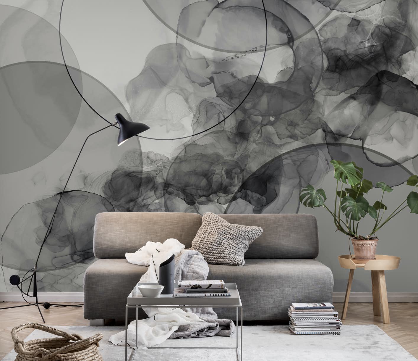 Гобелен с круглым узором и принтом в современном стиле — фото 13