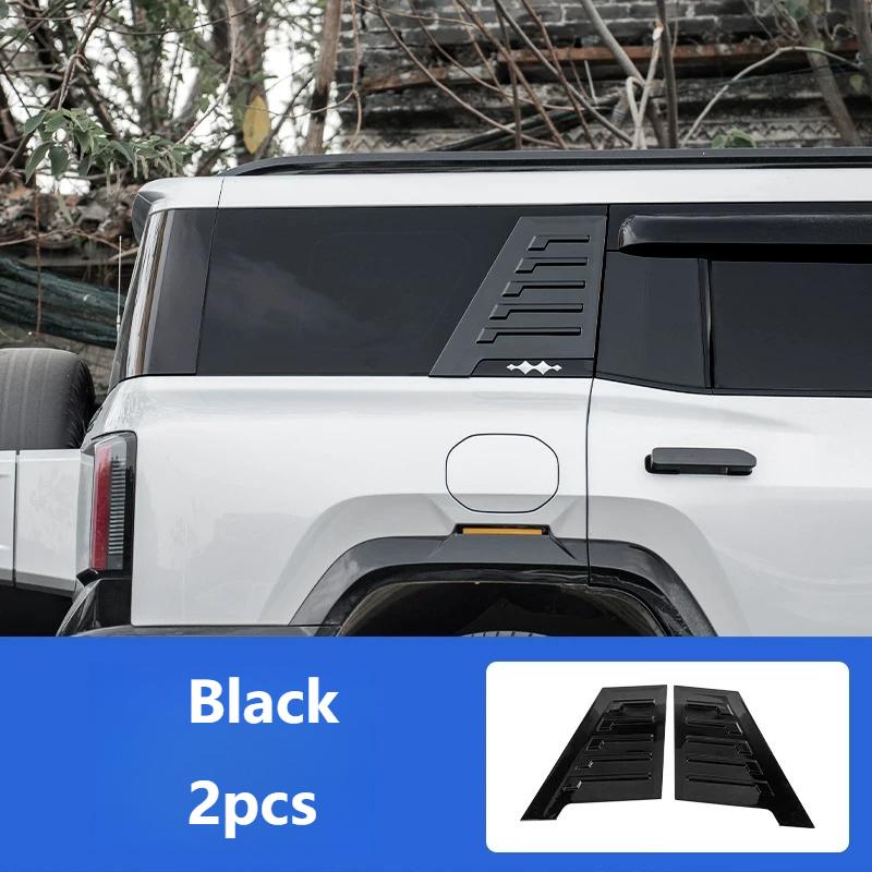 For BYD Leopard 8 Car Rear C-Pillar Decorative Cover Black Sticker Rear Window Protective Decal Exterior Car Accessories