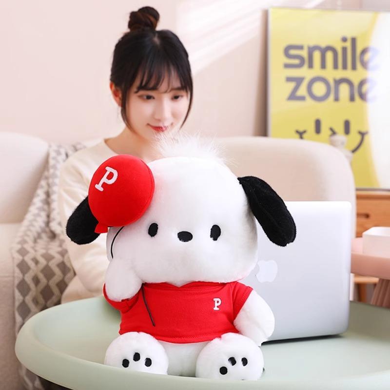 Pochacco Hello Kitty Kuromi Stuffed Toys Cute Plush Ring Toys Kawaii Baby Birthday Party Gift Children Dolls For Girl Kid
