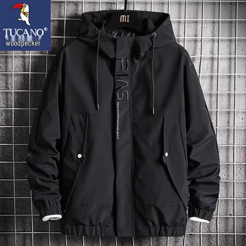 Мужская куртка-ветровка с капюшоном для активного отдыха TUCANO 2XL чёрный
