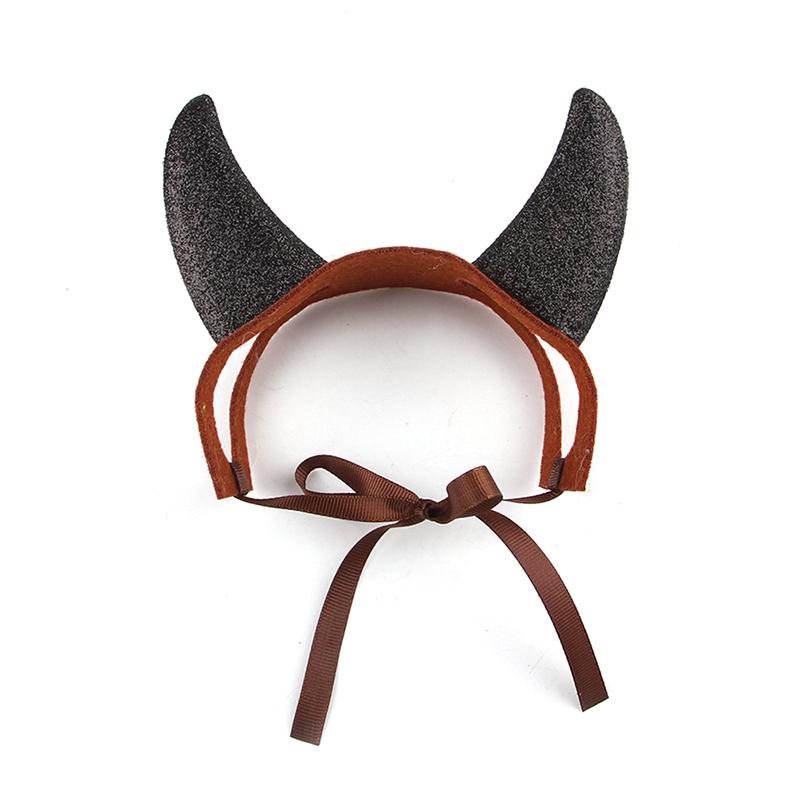 

Костюм для косплея для питомца на Хэллоуин, забавные рога дьявола, повязка на голову для питомца, кошки, собаки, праздничная одежда для вечеринок, украшения для питомцев, аксессуары для подарков S чёрный