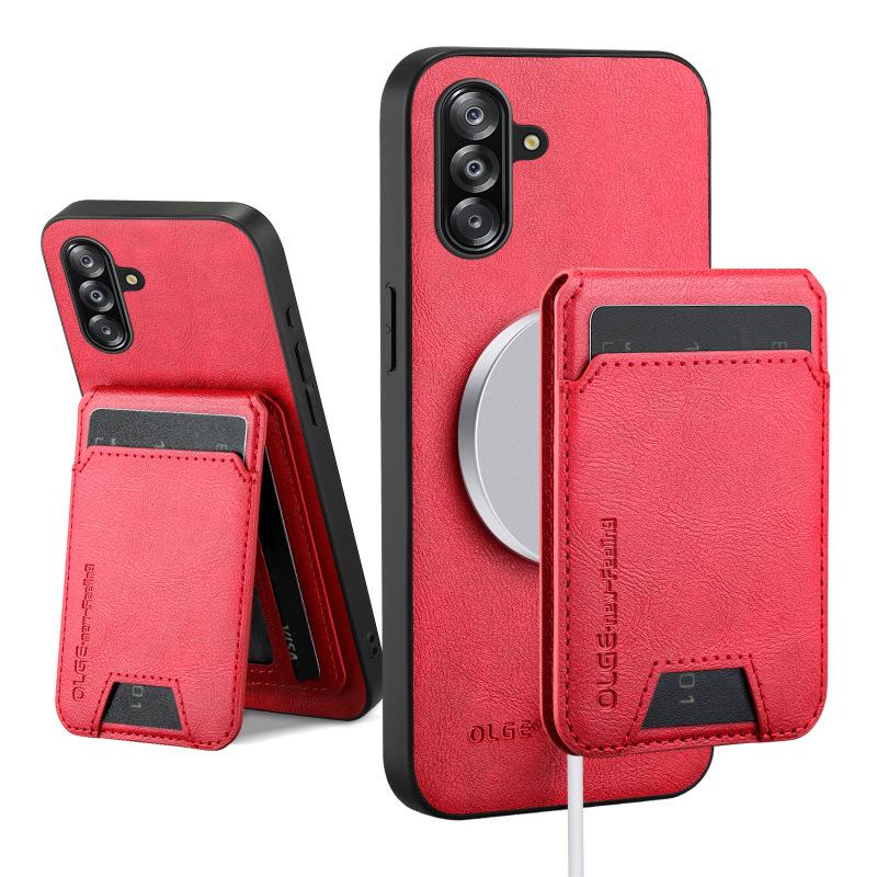 Applicable To Samsung Galaxy A17 Mobile Phone Case A07 Cow Pattern Leather Magnetic Card Case New High End Business