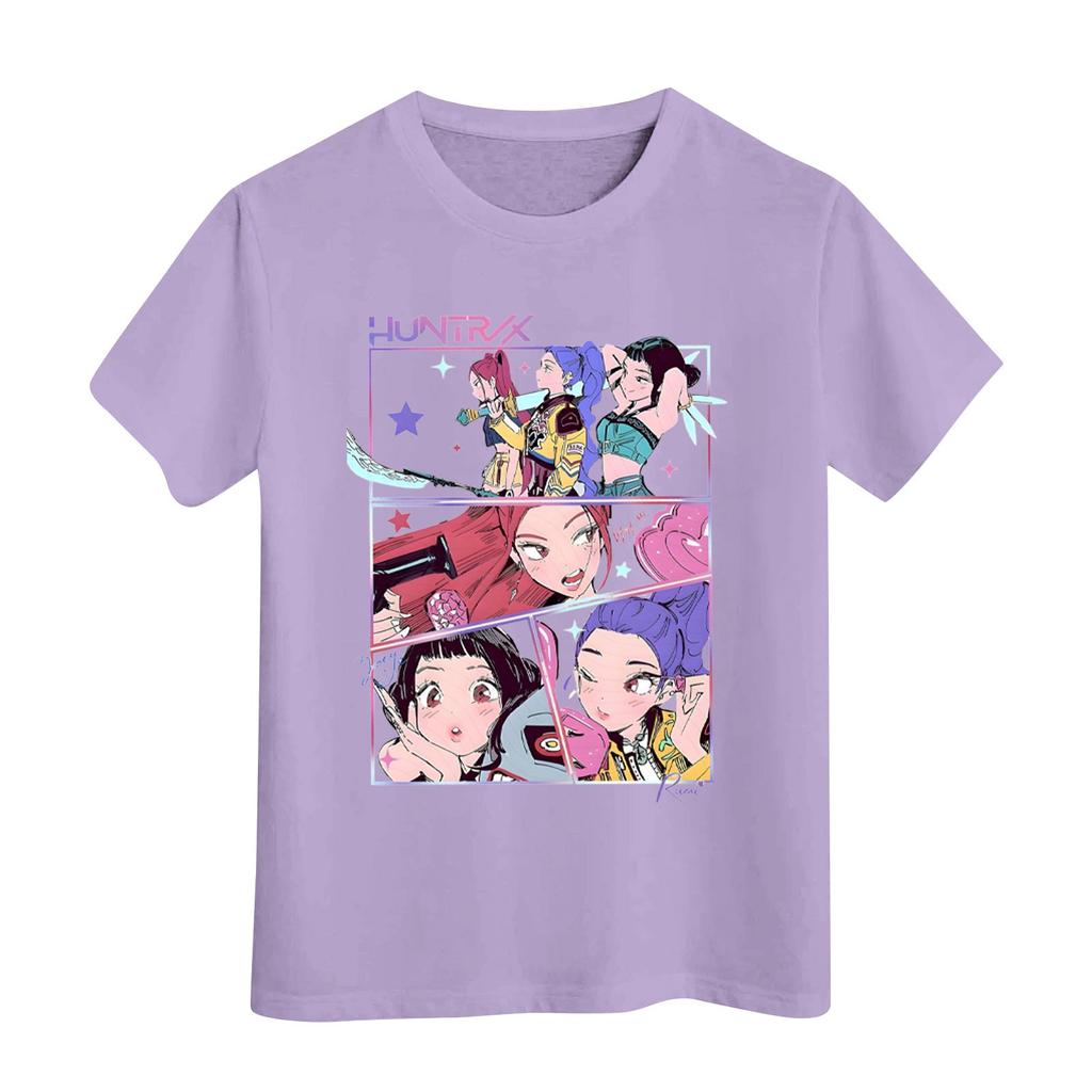 Boys Girls Round Neck Casual Printed Short-sleeved T-shirt Top