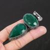 Colgante de plata de ley 925 hecho a mano con piedras preciosas de esmeralda, colgante de piedras preciosas de esmeralda doble, collar, regalos para mujeres