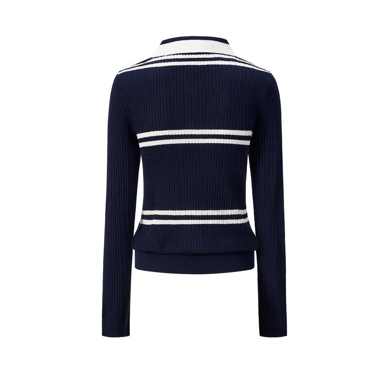 Navigare Women's Lapel Pullover Knit Wool Blend Sweater