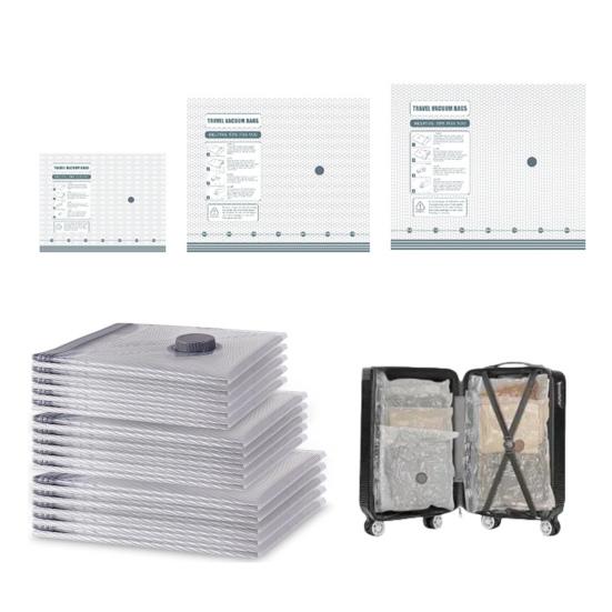 Vacuum Compression Bags with Rechargeable Air Pump Travel Storage Bag Fast Compression Packing Bags for Luggage Suitcase Clothes