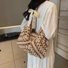 Straw Knitting Bag Hollow Out Tote Bag Beach Shoulder Bag Holiday Travel Handbag Boho Shoulder Purse for Women