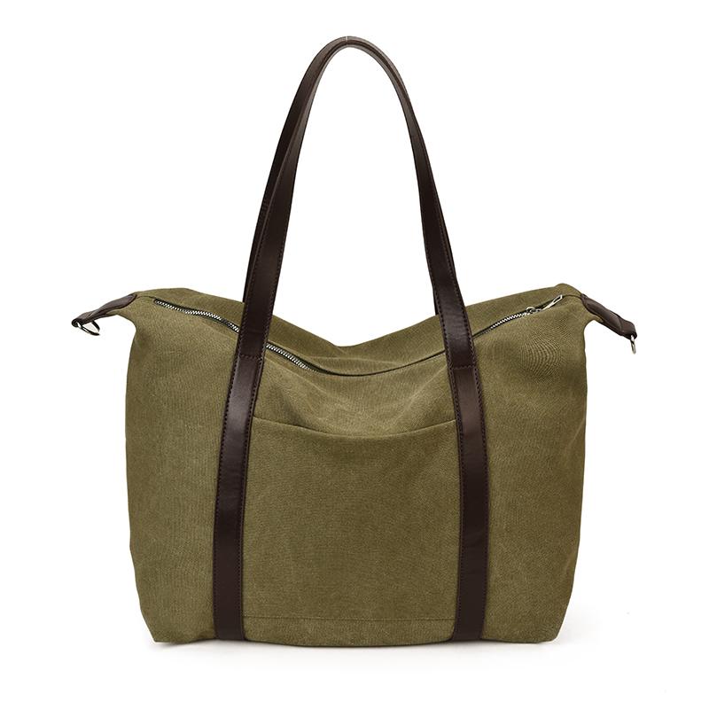 Stylish Canvas Shoulder Bag for Women with Wide Strap and Spacious Design