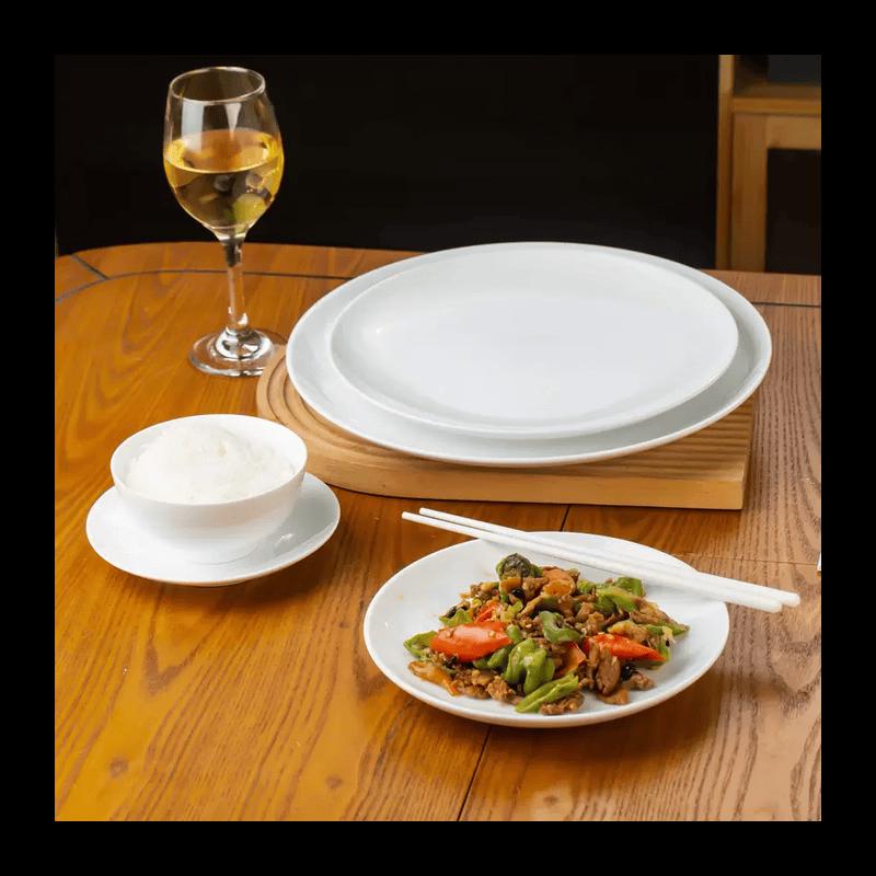 NHZHIW White Porcelain Deep Plate