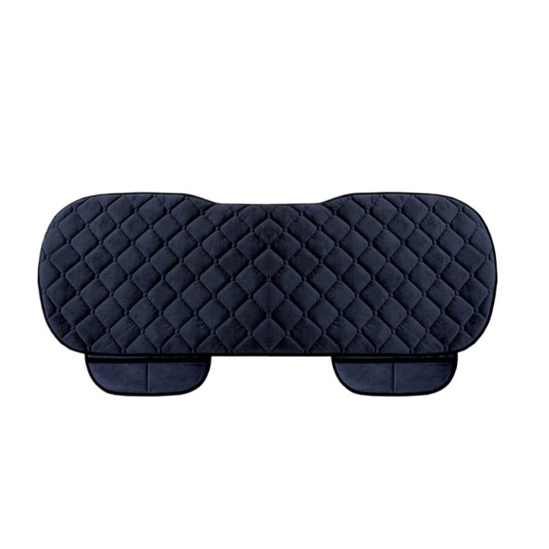 Rear Car Seat Covers Flocking Cloth Car Cushion Non Slide Checkered Winter Keep Warm Mat Pad Universal Fit Truck SUV Van