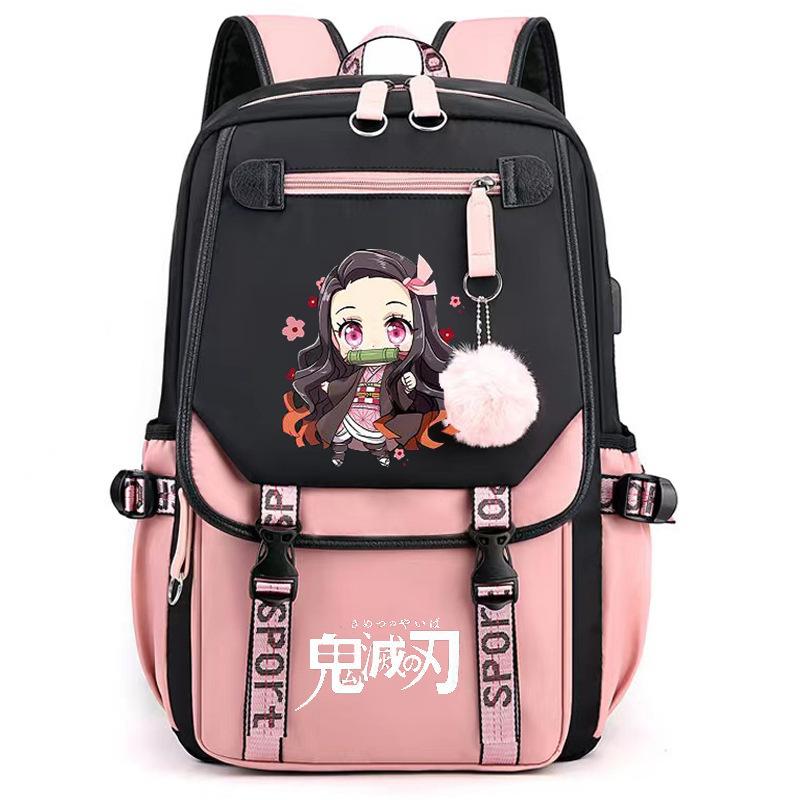 Sun Man Ghost Destroy Peripheral Backpack Large Capacity Teen Student School Bag USB Interface Computer Bag Travel Bag
