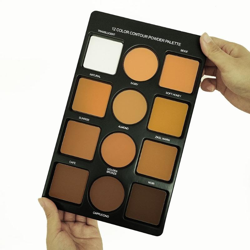 1PC 12-color Powder, Makeup, Grooming Tray, Concealer, Highlight and Brighten, Three-dimensional Matte Beauty.