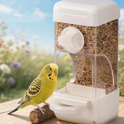 Large Capacity Automatic Bird Feeder Anti-Spill Anti-Splash Bird Cage Feeder Durable with Magnetic Drawer Bird Food Dispenser