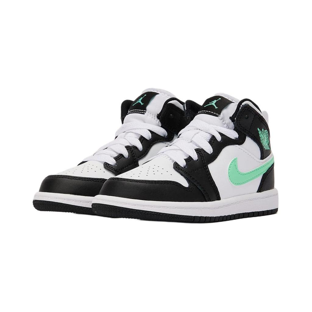 Air Jordan 1 Mid PS Green Glow Dětské tenisky Černá Bílá DQ8424-103