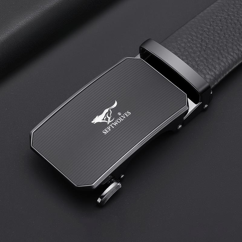 Belts for Men's Automatic Buckle Belt Head Layer Cowhide Belt Gift Versatile Belt Gift