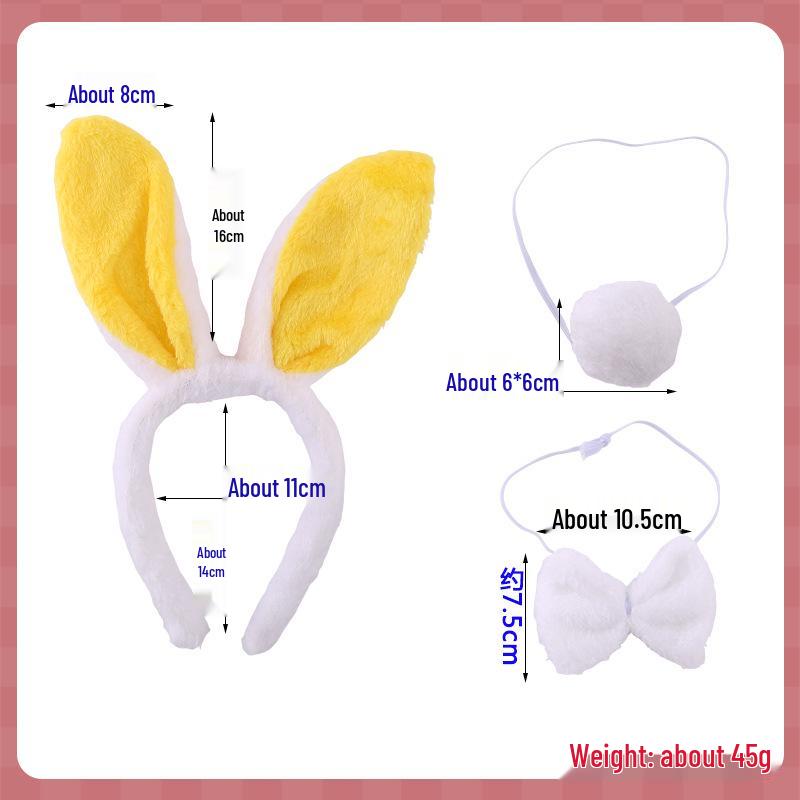 Children's Cute Plush Rabbit Ear Headband for Face Washing and Photos
