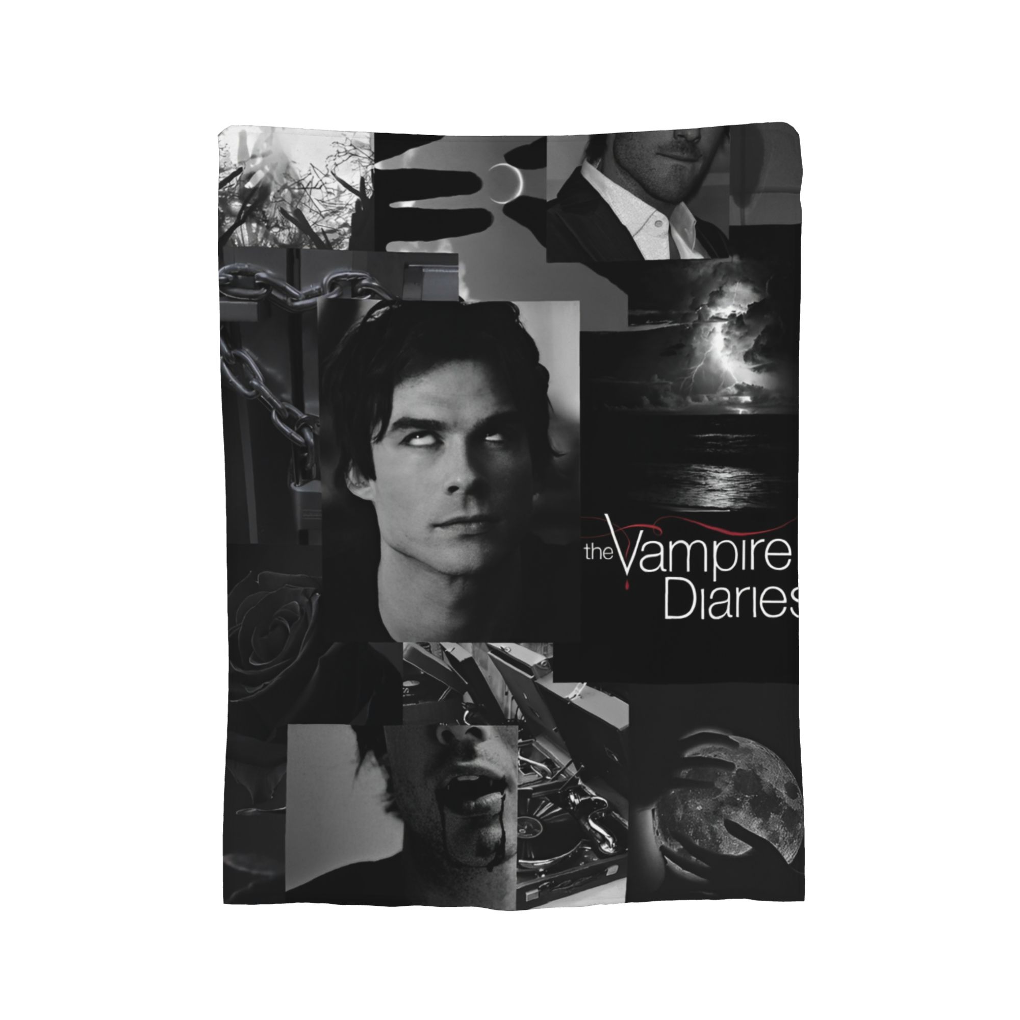 

Пледи Damon Salvatore Фланелеві з принтом Щоденники вампіра Багатофункціональний Суперм який плед для дивана ліжка Покривала 40x50in