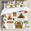 Set Copripiumino Avventura Tema Natura Selvaggia Set Copripiumino Biancheria da Letto Matrimoniale Queen King Size Set Biancheria da Letto in Poliestere Federa
