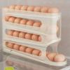 4 Layers Stackable Egg Organizer Large Capacity Automatic Scrolling Egg Rack Kitchen Rolling Eggs Container for Kitchen Cabinets