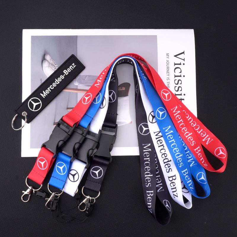 ZPU1  For Mercedes Benz A C E S G Class GLS W177 E300 GLC CLE CLA GLB New Neck Straps Lanyard Key Chain Work ID Card Hanging Rope Ring