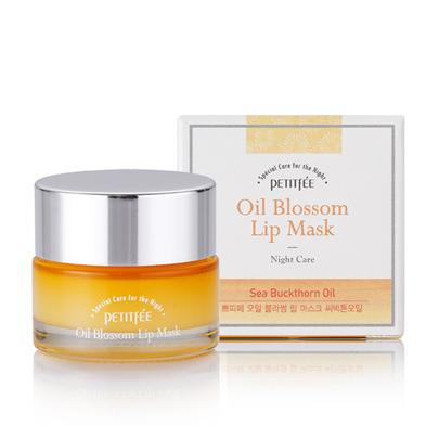 Petitfee Oil Blossom Lip Mask 15 g Sea Buckthorn Oil - Nawilżająca maseczka do ust