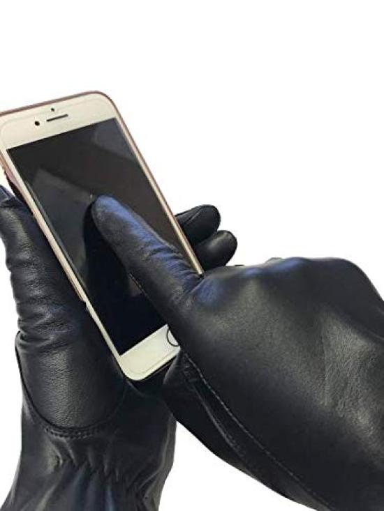 Made in Antibacterial Sheepskin Gloves for Smartphone Size Touchscreen Cupra Made in Antibacterial and Odor Perfect for Fall and Personalized Cold
