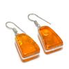 Natural Amber Gemstone Handmade 925 Sterling Silver Jewelry Earring 1.58" E1s06
