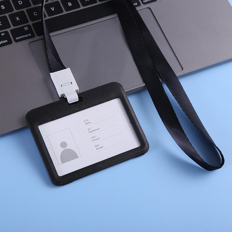 1 STÜCK Einfache Geschäfts-Arbeitskarten-ID-Büro-Schule-Ausweishalter Badge Tag Neck Strap Lanyard