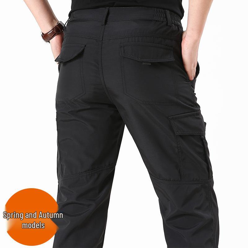 Pantaloni cargo ușori pentru bărbați cu uscare rapidă, cu buzunare multiple și material rezistent la vânt