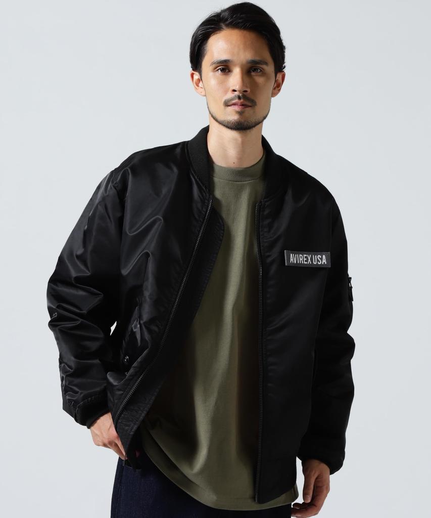 AVIREX TAPING LIGHT MA-1 Lightweight Outerwear Spring Autumn Thin Flight Jacket Men's 2XL Black 783-5952049