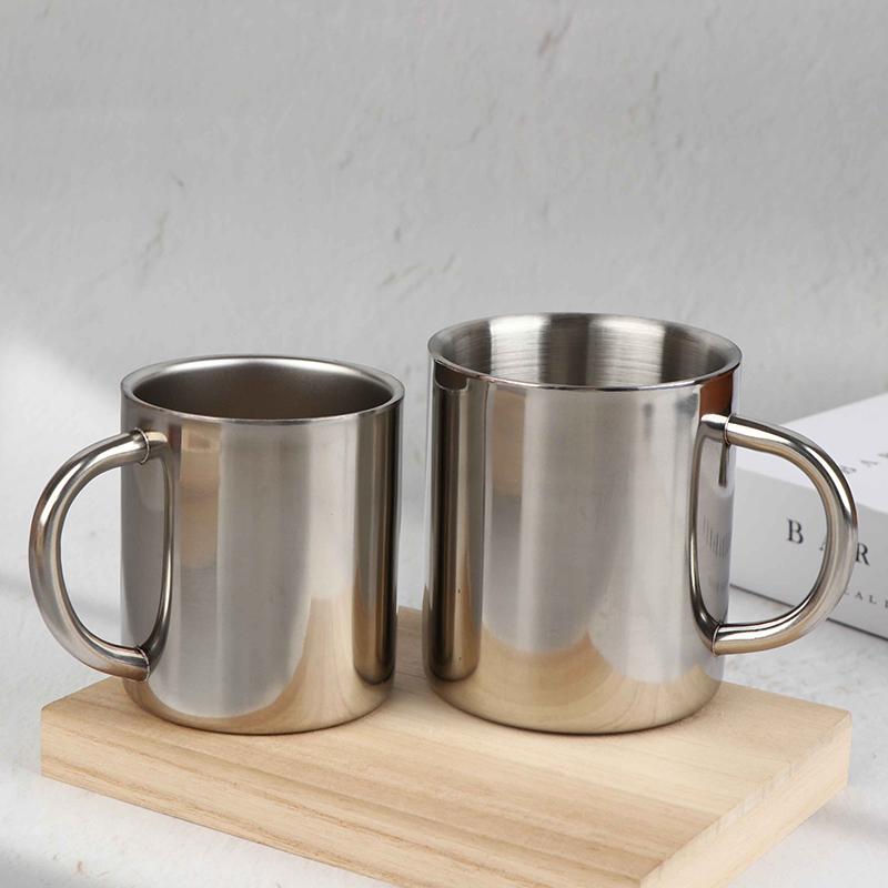 Double Wall 304 Stainless Steel Coffee Mug Without Lid Portable Cup Travel Tumbler Jug Children'S Milk Tea Cups Office Water Mug